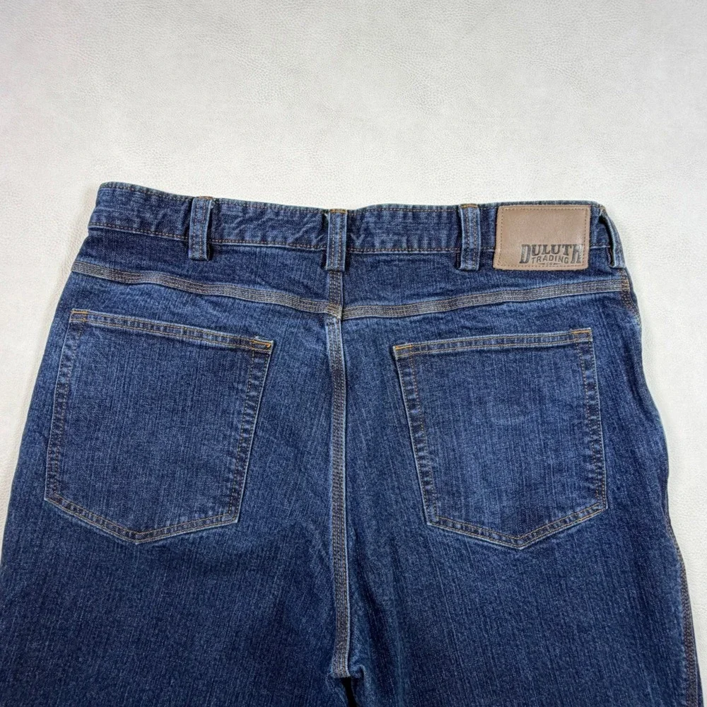 Duluth Trading Co Flex Ballroom Jeans Mens 36x32 Dark Wash Straight Leg Denim